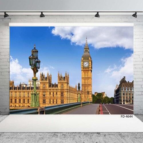 Photography Background Clock Tower Vintage Building Custom Backdrop Photo Studio for Baby Children Portrait Scenic Photoshoot