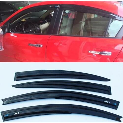 For 4PCS Old Mazda 3 Window Visor 2008-2013 Mazda3 4Door Side Sun Rain Protection Shield Exterior Body Accessories Auto Parts M3