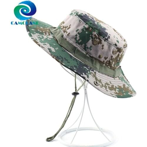 CAMOLAND Summer UV Protection Sun Hat Women Men Army Tactical Bucket Hats Camouflage Hiking Fishing Caps Casual Beach Hat