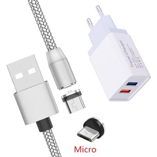 Magnetic Micro USB Charge Cable QC 3.0 Fast charger For Samsung A6 A7 2018 Huawei Y5 Y6 Y7 2019 Honor 7A 8A 8X Redmi 6 4X Note 5