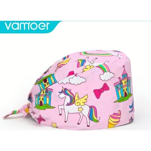 Nurse costume hat Adjustable Cotton Nursing Hat Women Printing Nurse Caps gorros quirurgico Bonnet Cap Pet Doctor Surgicals Caps