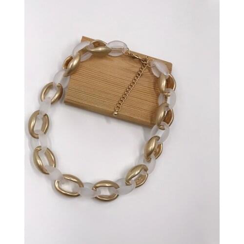 Kara&Kale Boho Fashion Jewelry Gothic Collar Necklace Frosted Resin&CCB Links Earthy Collares Simple Necklace Women Accessories
