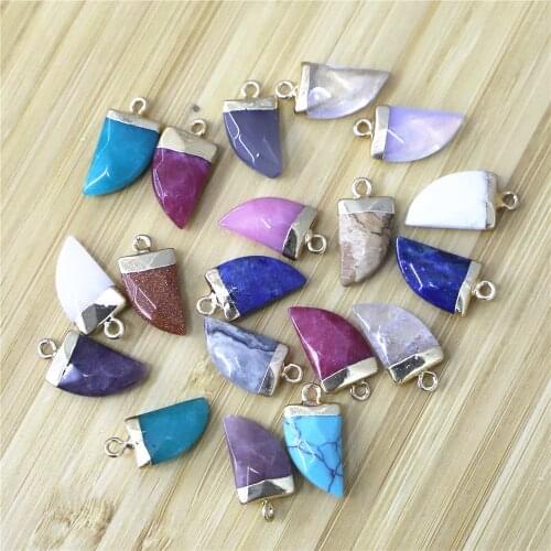 Natural Stone Agates Lapis Lazuli Pendants Crescent shape Pendant for Jewelry Making Diy necklace accessories Size 10x20 mm