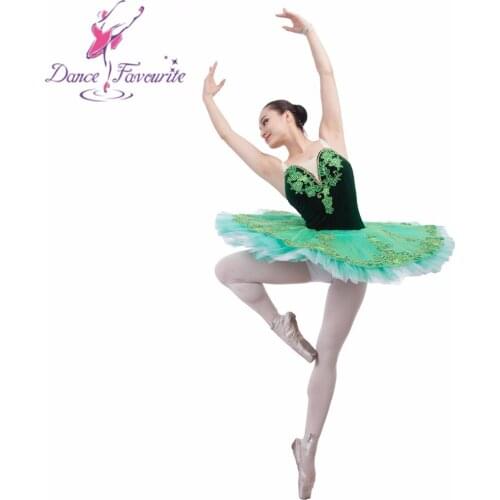 Newest High-end Women/Child Green Classical Pancake Ballet Tutu,Stage Competition Dance Costume,Ballerina Sleeping Beauty Dress