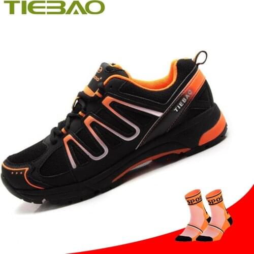 TIEBAO Leisure Cycling Shoes Men Sapatilha Ciclismo Mtb Pro Riding Bike Breathable Women Athletic Self-locking Bicycle Shoes