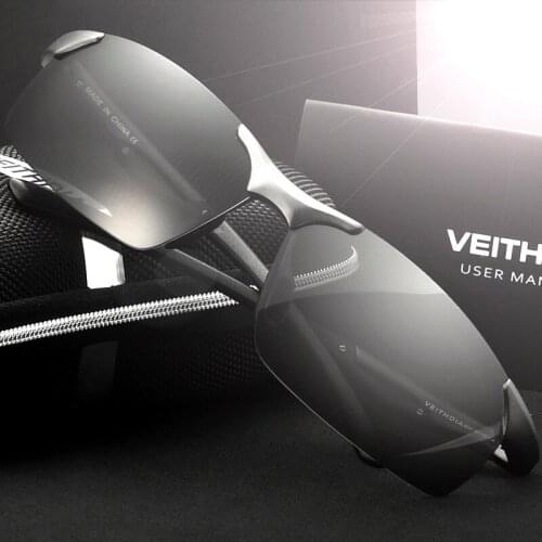 VEITHDIA 2020 Mens Polarized Sunglasses Rimless Driving Sun Glasses Sport Eyewear Accessories For Men 6591