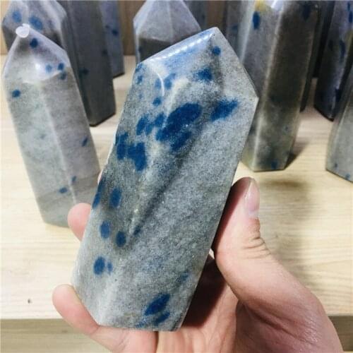 100% Natural Blue Dot Obelisk Dot Crystal Healing Home Decoration Gift from Brazil