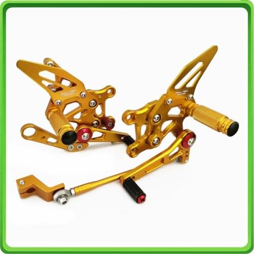 Adjustable Rearsets Rear set Footrest Foot Rest Pegs Pedal for Aprilia RSV4 (R/FACTORY) 2009 2010 2011 2012 Gold