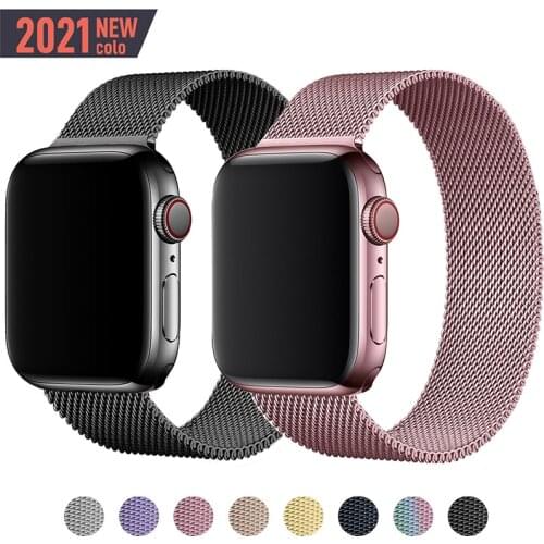 Magnetic Loop Strap For Apple watch Band 40mm 44mm 42mm 38mm Stainless steel Metal belt correa bracelet iWatch series 5 4 3 se 6