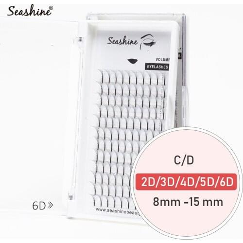 Seashine Premade Volume Fans 2D-7D Lash Russian Volume Eyelash Extensions Premade Fans Soft Light weight Makeup Mink Eyelashes