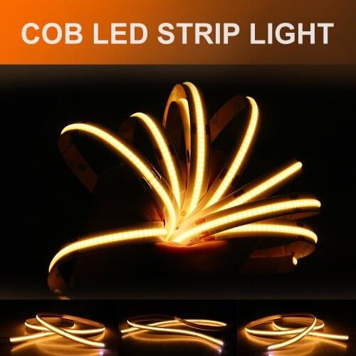 Gledopto DC24V COB LED Strip Light 5m 420LED/m Flex Warm White Light IP20 Dimmable Work with Alexa Echo Plus Smarttings RF