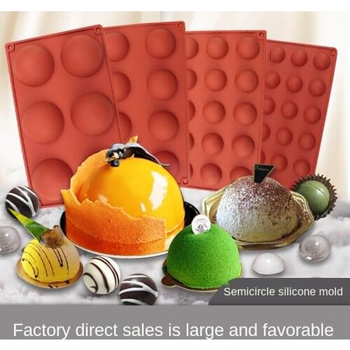 Spot wholesale 6 even large semi-round silicone mold 8 even hole hemline shape kitchen mousse cake abrasive products