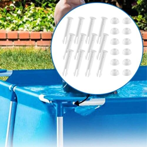 12/24pcs Plastic Pool Joint Pins Pool Replacement Parts 2.16/2.36inch Extra Rubber Seals Swimming Parts Pool & Accessories