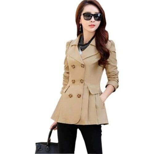 Women Blazers Jackets Ladies Autumn NEW Double-breasted design Work Wear Blazer Long sections windbreaker jacket blouses