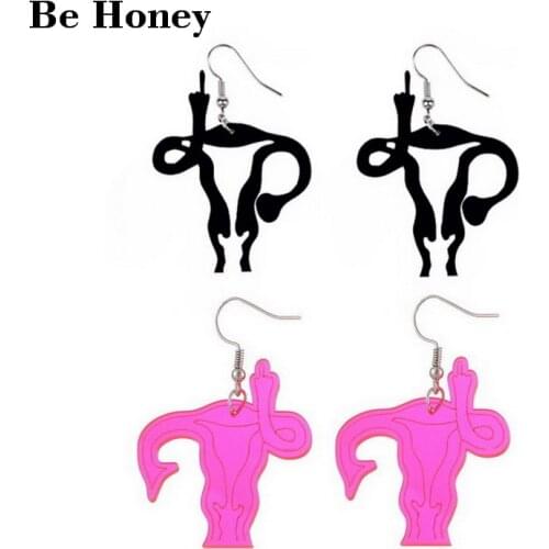 Uterus Female Empowerment Feminist Power Body Choice Girl Boss Earrings Accessories