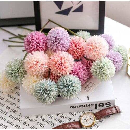 20pcs 29*9cm Artificial Silk Pompon Mum Flowers For Wedding Party Home Office Hotel Decoration DIY Bouquet Material