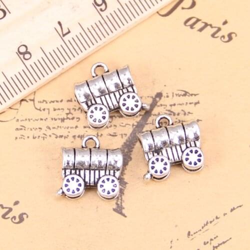 48pcs Jewelry Charms stage conestoga wagon 14x14mm Antique Silver Plated Pendants Making DIY Handmade Tibetan Silver Jewelry