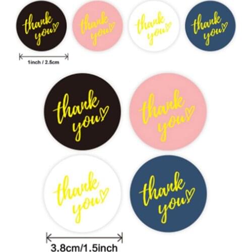 500pcs Thank You Stickers Seal Labels 1inch Gold Foil Paper Decoration Sticker