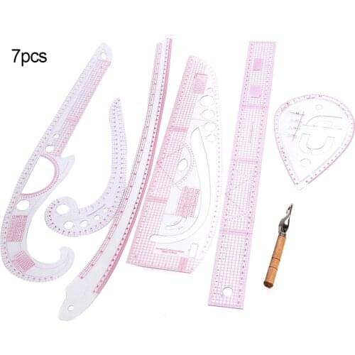 7 pcs Sew Dressmaking Metric Ruler Set Multifunction Curve Tailor Ruler Sewing Tool DIY Apparel Sewing Tools & Accessory
