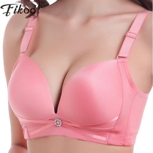 Fikoo Sexy Seamless Push up Bras for Women Big size Brassiere Intimates Female Smooth Bra Tops lingerie Thin Cup 40C 42C