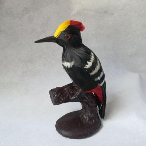 Simulation cute small woodpecker 19x13cm model polyethylene&furs strunk wood peacker bird model home decoration props gift d626