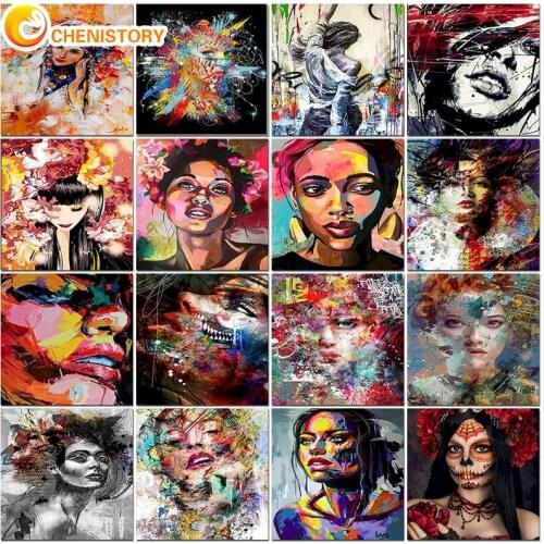 CHENISTORY Frame Painting By Numbers Color For Adults Kits DIY HandPainted Oil Painting Womens Picture Home Wall Decor Gift Set