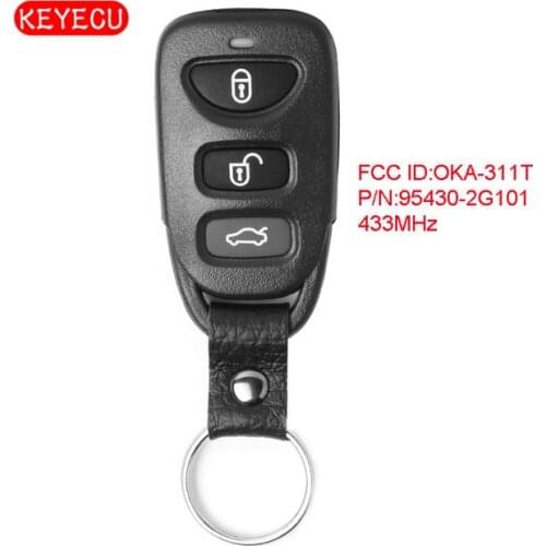 Keyecu Upgraded Remote Car Key Control Fob 3B 433MHz for KIA Optima 2010-2011 FCC ID: OKA-311T, P/N: 95430-2G101