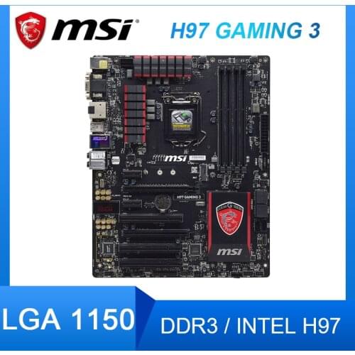 For MSI H97 GAMING 3 Desktop Mainboard Intel H97 LGA 1150 DDR3 32GB PCI-E 3.0 SATA III VGA ATX Used Motherboard
