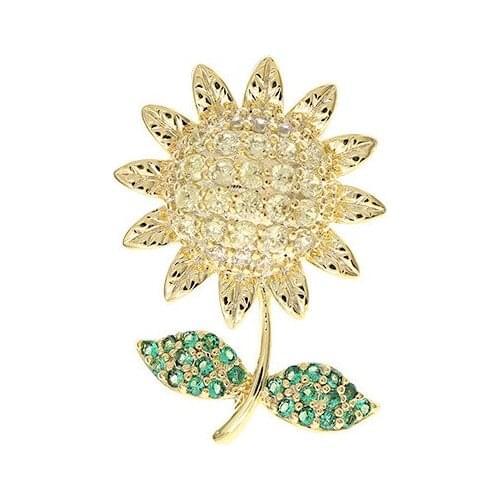 Fashion Mini Small Sunflower Lapel Pin High Quality Cute Sunflower Brooch For Woman Coat Accessories Christmas Gift