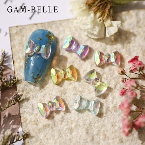 GAM-BELLE Aurora 3D Bow Nail Art Decoration Fashion Polish UV Gel DIY Ornaments Nail Art Rhinestones Manicure Decals Accessories