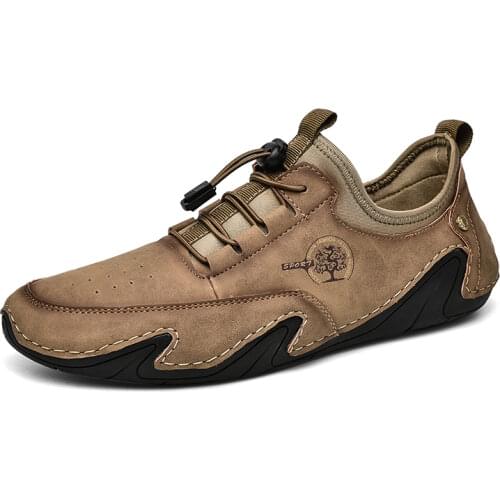 2021 Mens Leather Loafers Luxury Brand Handmade Designer Slip-On Flat Shoes Fashion Casual Non-Slip Driving Shoes Big Size 48