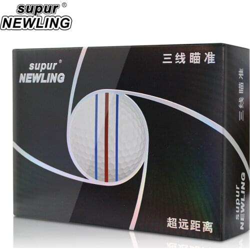 1 Box Supur NewlLing Golf Balls 12 pcs Triple Lines Take Aim 3 Layers Long Distance Balls