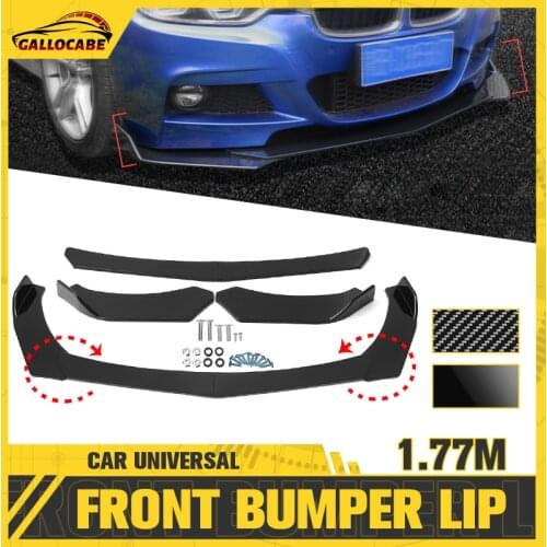 4PCS Universal Car Front Bumper Lip Body Kit Spoiler Splitter Carbon Fiber Bumper Canard Lip Splitter For Tesla Model 3 Sedan