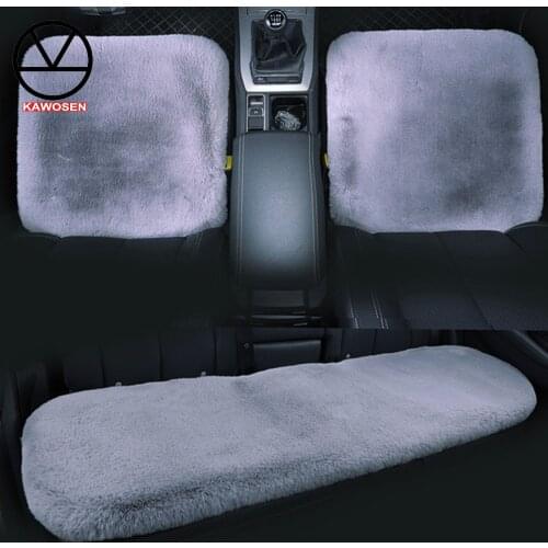 KAWOSEN 3PCS/Set Faux Rabbit Fur Car Seat Cover, Cute Car Interior Accessorie Car Cushion Cover Styling,Plush Seat Covers FFSC03