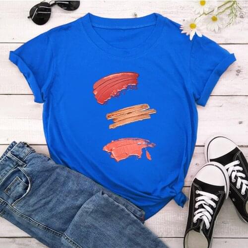 Lipstick mark New T-shirts For Women Harajuku Summer T Shirt Fashion Tops Printed Female T-shirt Casual Tee TX8954