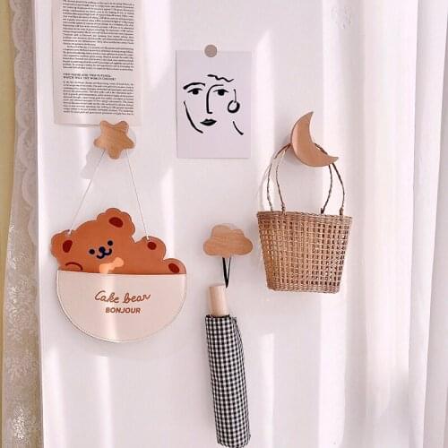 New cartoon Creative Cute Star Moon Cloud Shape Wall Clothes Hooks Kids Room Decorative Key Hanging Hanger Kitchen Storage Hook