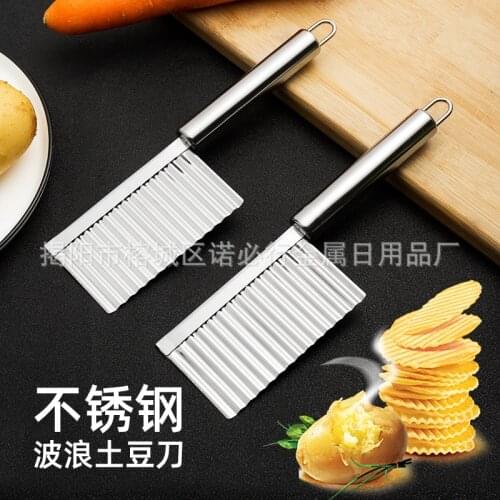 Stainless Steel Potato Knife Striped Knife Potato Chips Cutter Blade Vegetable Cutter Blade Kitchen Gadgets