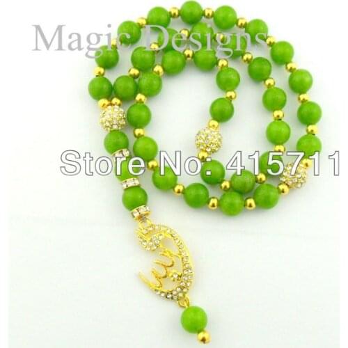 YH-PB23 5pcs/lot Semi-Presious Stone Islam Prayer Beads Muslim Allah Misbaha Sibha 33 Beads 7 Color Options