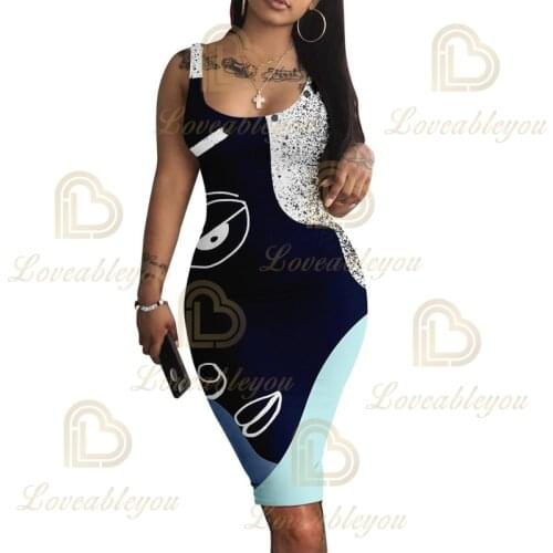 Vestido De Mujer Women Graffiti Slim Fit Dress Ladies Sheath Dress Girls Vestido Evening Party Beach Bodycon Dresses