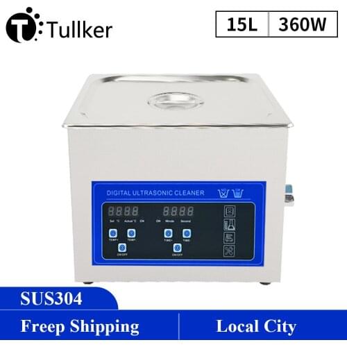 Portable Ultrasonic Cleaner 15L 360W Bath Heater Timer Glasses Dental Injector Auto Part Medical Lab Ultrasound Cleaning Machine