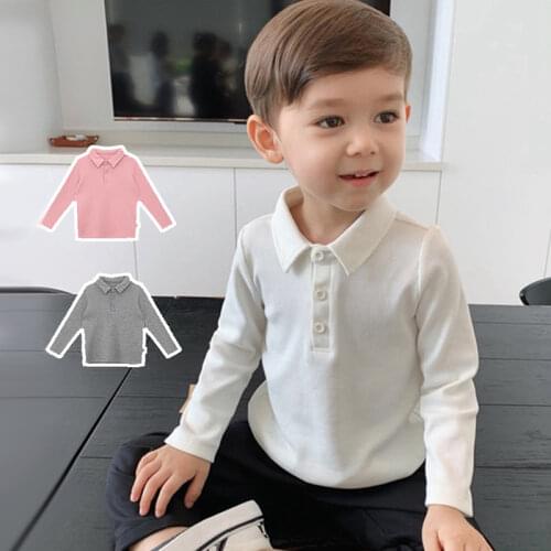 Baby Boys Shirts Polo Kids Clothes Long Sleeve Bottoming Shirt Cotton Tops Childrens Costume 2021 Spring Autumn Outwear