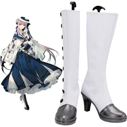 Arknights Ceylon Cosplay Boots High Heel White Shoes Custom Made