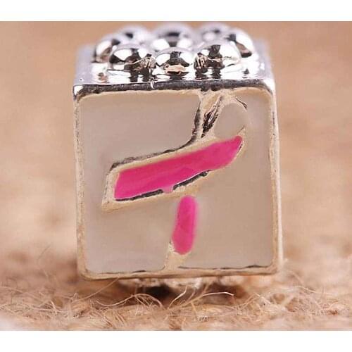 TUMBEELLUWA 1Lot (10Pc) Ribbon Cancer Disease Awareness Flower European Beads Fit Charms Bracelet DIY Jewerly