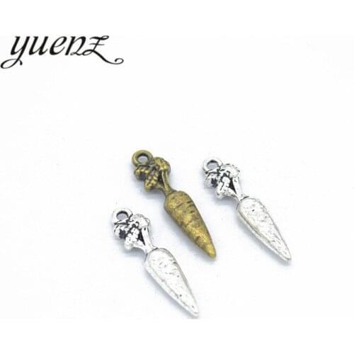 YuenZ 15 pcs 2 colors Antique silver color radish Charms Zinc Alloy necklace,earring bracelet jewelry DIY handmade 25*6mm K06