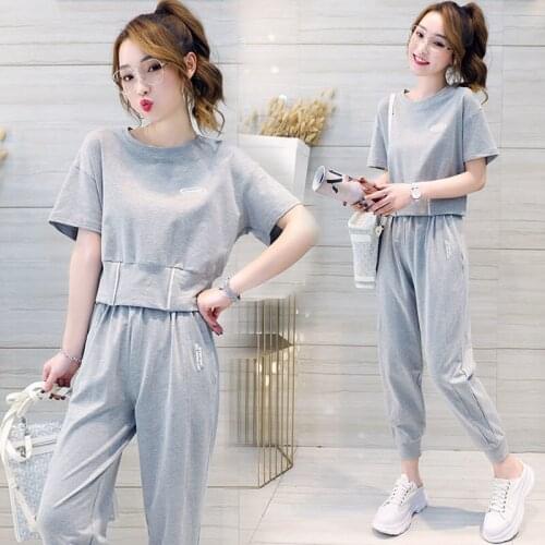 Casual Suit Women New Sports Two-piece Summer Short-sleeved Western Fashion Summer Two-piece Suit Ladies Sweatpants for Women
