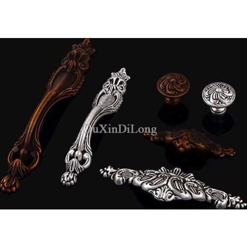 Top Designed 10PCS Furniture Handles European Antique Style Drawer Wardrobe Cupboard Kitchen Cabinet Door Pulls Handles & Knobs