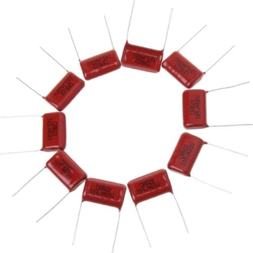 10Pcs CBB22 105J 400V Metallized Film Capacitors 1UF P20mm Thin Film Capacitors New