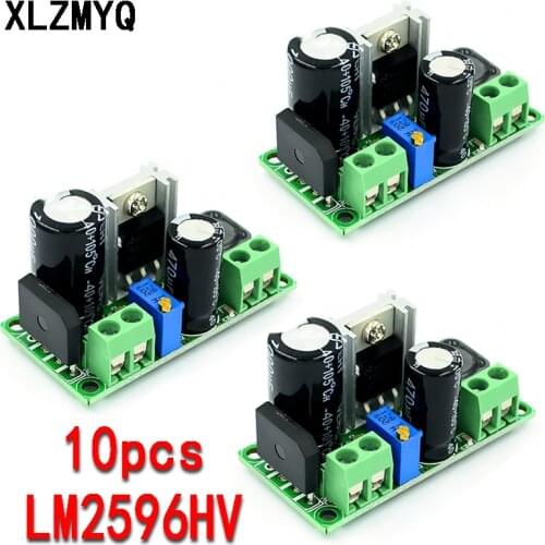 10PCS LM2596HV AC/DC to DC Buck Step Down Converter Module 3.3V 5V 9V 12V 15V 24V DC 5V-50V Adjustable Step-Down 3A Power Supply