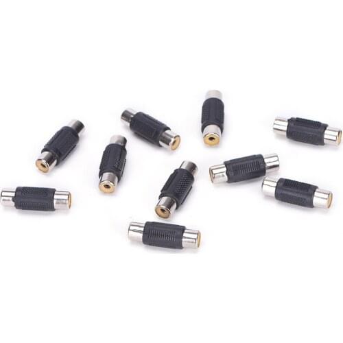 10pcs RCA Joiner Couplers AV Female to Female F/F Audio Adapter Connector