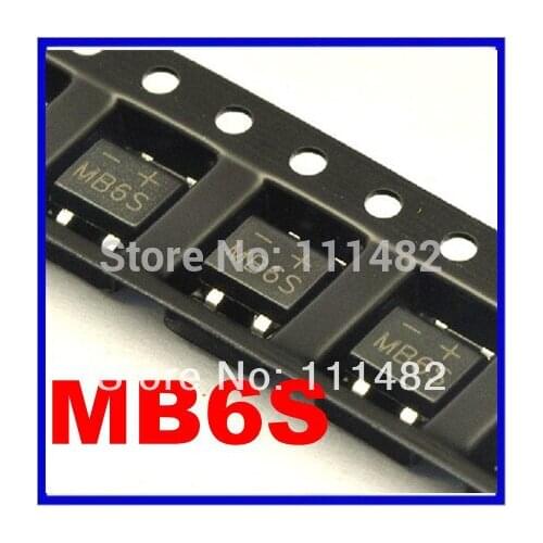 1000pcs SMD MB6S 0.5A 600V Single Phases Diode Rectifier Bridge SOP4
